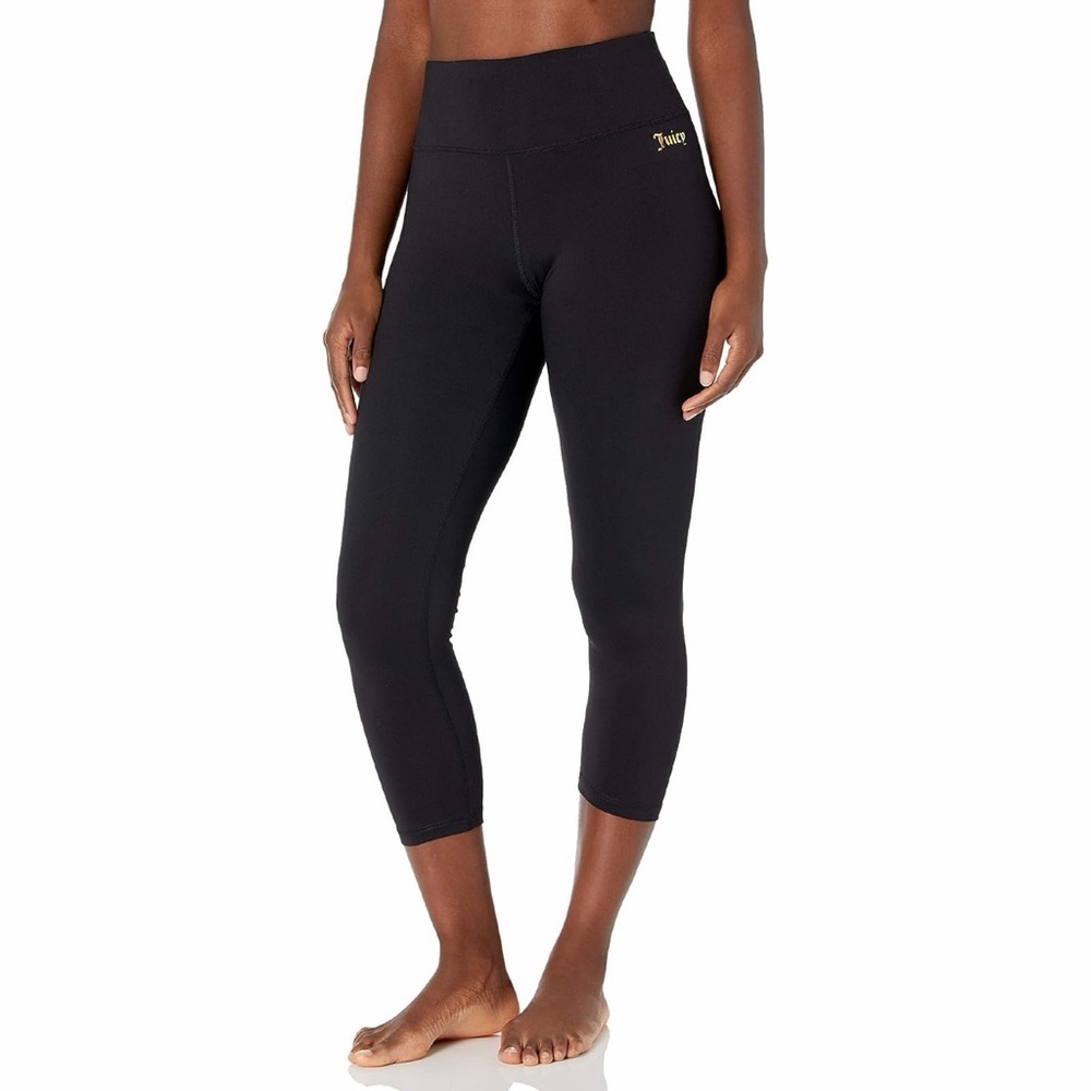 Juicy Couture Sport Black High-Waisted Crop Yoga Leggings